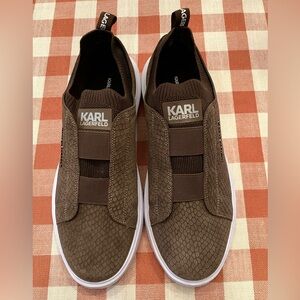 Karl Lagerfeld Brown Slip-On Sneakers